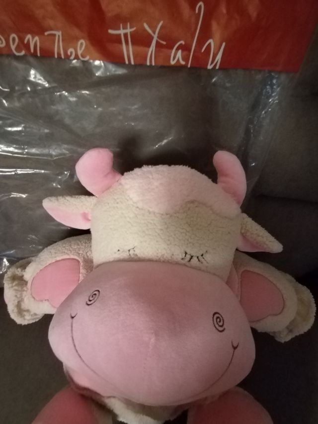 Peluche mucca Lola rosa.