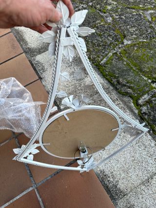 Espejo de forja blanco con luz