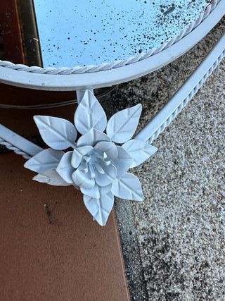 Espejo de forja blanco con luz