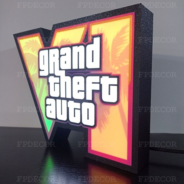 Grand Theft Auto 6 com LED RGB! GTA decorativo