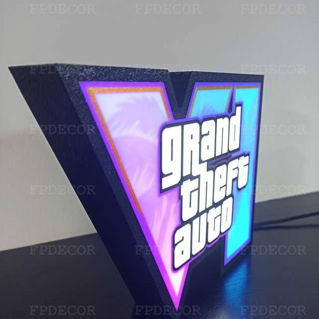 Grand Theft Auto 6 com LED RGB! GTA decorativo
