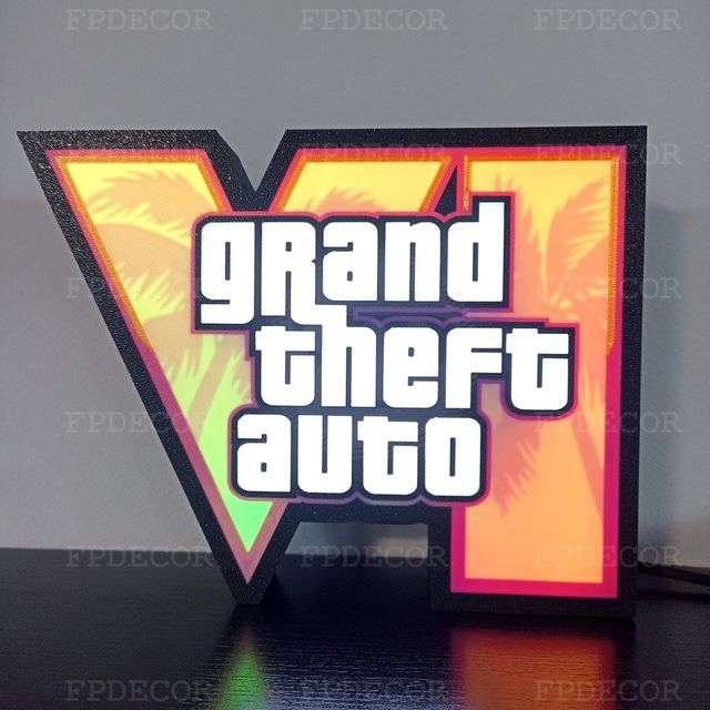 Grand Theft Auto 6 com LED RGB! GTA decorativo