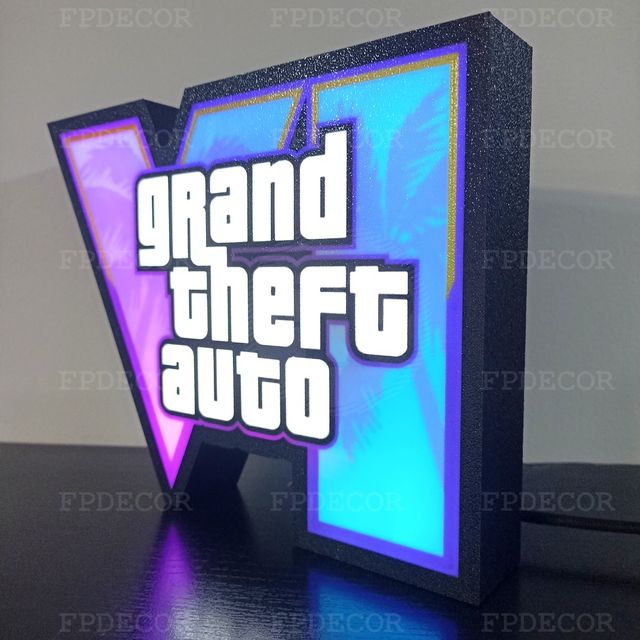 Grand Theft Auto 6 com LED RGB! GTA decorativo