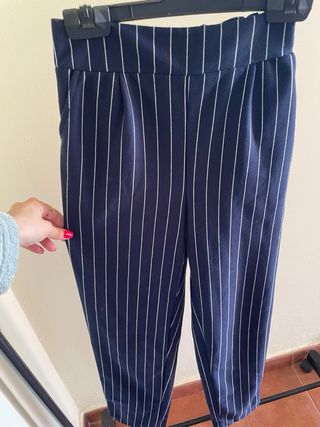 pantalones rayas azul y blanco