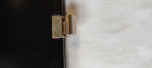 Borsa da donna in vera pelle nera anni 40.