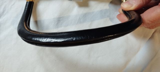 Borsa da donna in vera pelle nera anni 40.