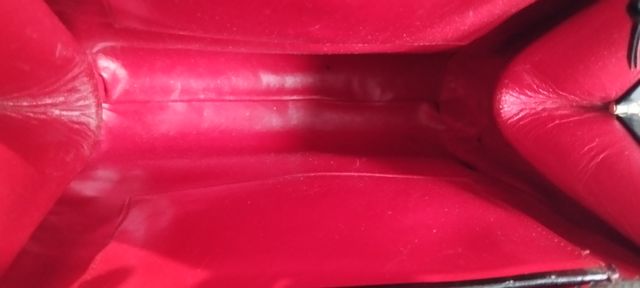 Borsa da donna in vera pelle nera anni 40.