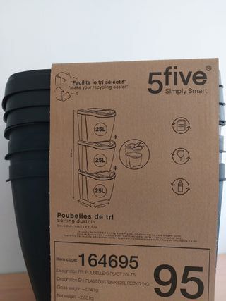 3 Cubos de Reciclaje Apilables NUEVOS