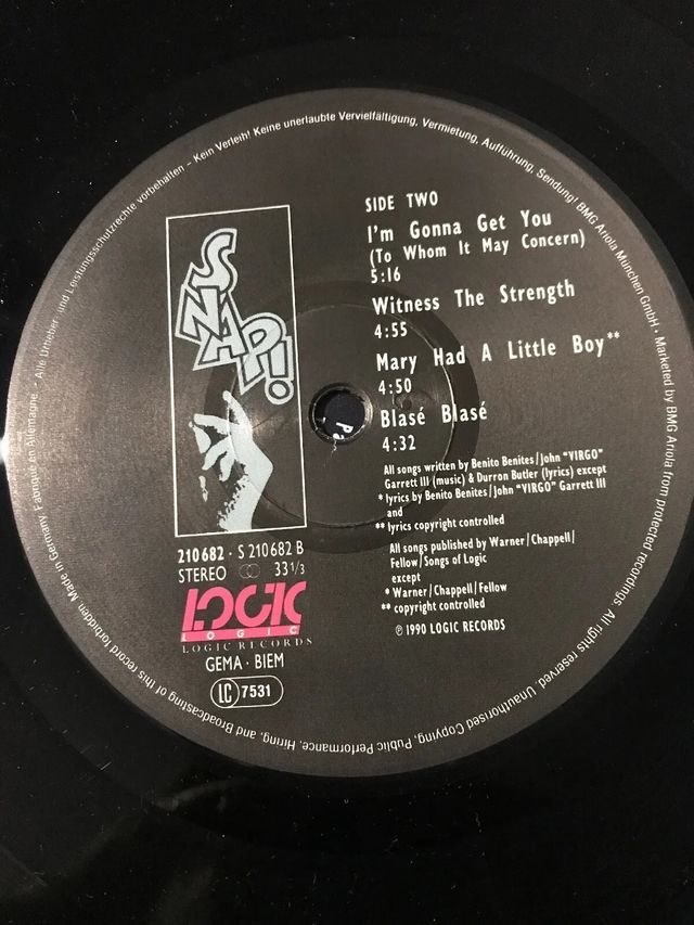 snap! world power vinile lp logic