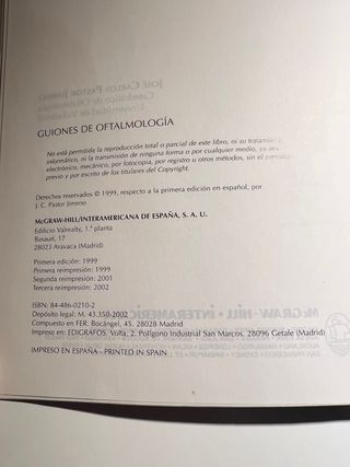 Libro guiones de Oftalmología. JC Pastor Jimeno