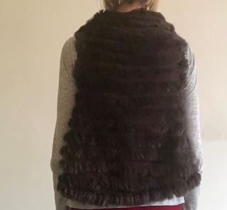 Chaqueta de punto de conejo marrón oscuro T. S