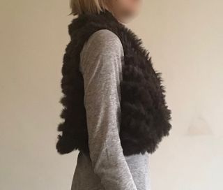 Chaqueta de punto de conejo marrón oscuro T. S