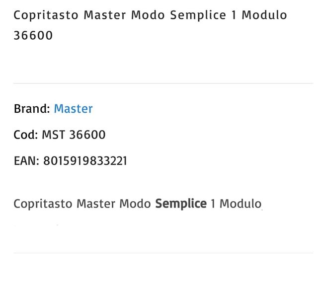 Copritasti semplici MASTER