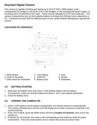 Mini camara philips keychain