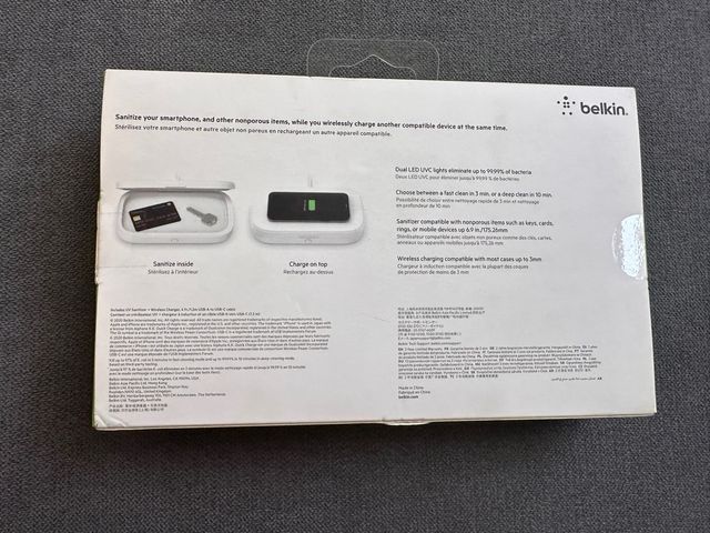 Base de carga inalambrica Belkin Sanitizador 