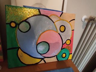 Quadro moderno acrilico con glitter