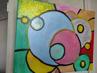 Quadro moderno acrilico con glitter