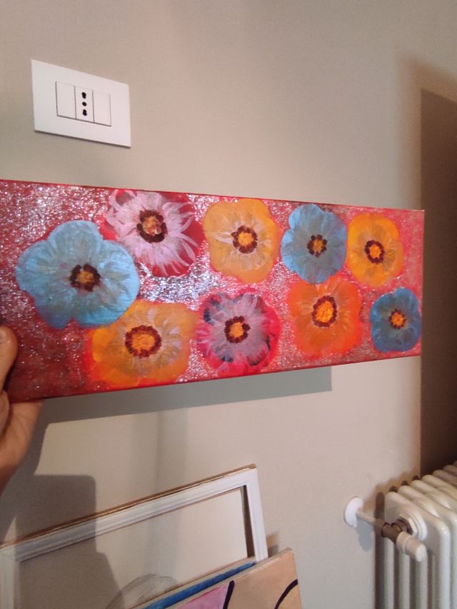 Quadro d'autore acrilico con metallizzato