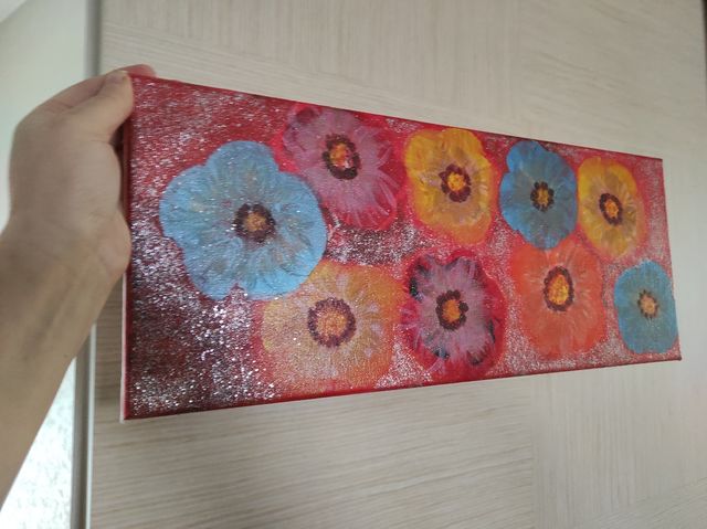 Quadro d'autore acrilico con metallizzato