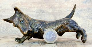 SIMPÁTICO PERRO SCOTTIE BRONCE ESCULTURA TERRIER