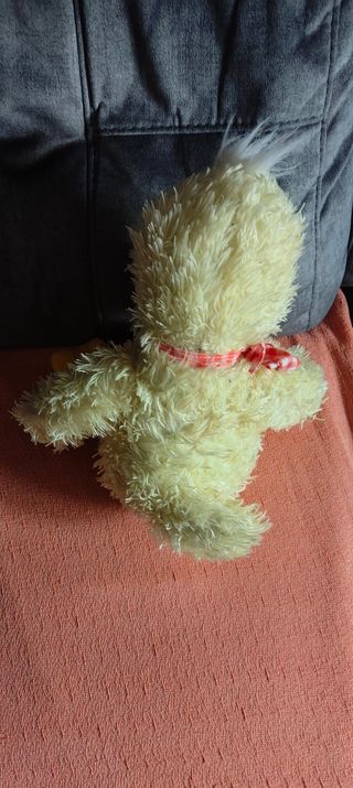 Peluche pato de pelo largo, 32 cms