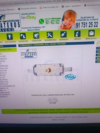 cerradura, aga , cierre persiana