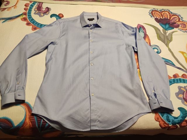 Camisa azul vestir. Zara. XL