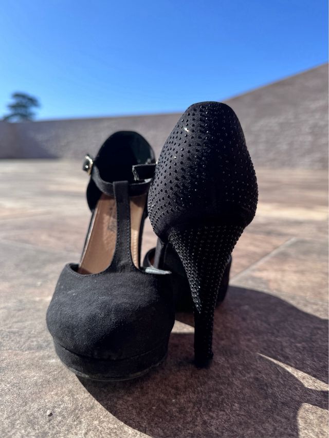 Zapatos negros tacón talla 38