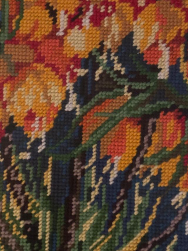 TAPIZ PETIT POINT "LIRIOS de VAN GOGH"