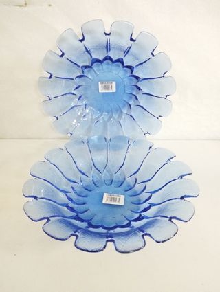 2 centrotavola in vetro blu