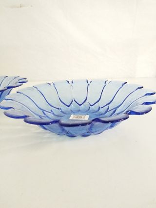 2 centrotavola in vetro blu