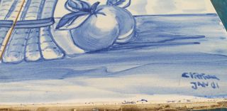 Painel de azulejos pintados á mão