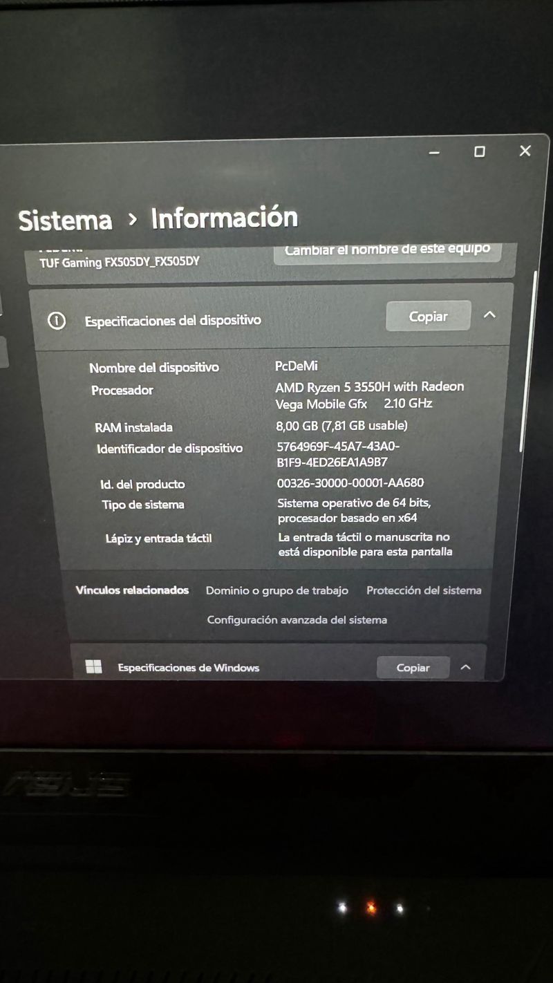 Portatil Asus TUF GAMING afbeelding 4