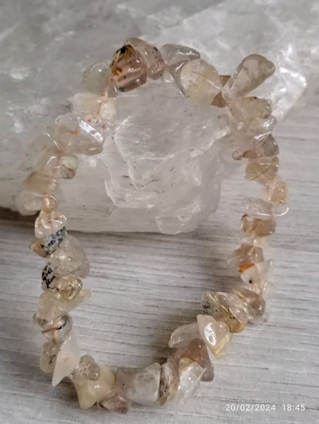 Pulseras elasticas chip piedras varias turmalina