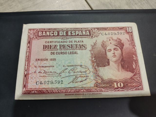 Lote billete 10 pesetas 1935