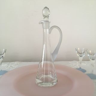 SET vassoio, brocca e sei bicchieri vetro satinato