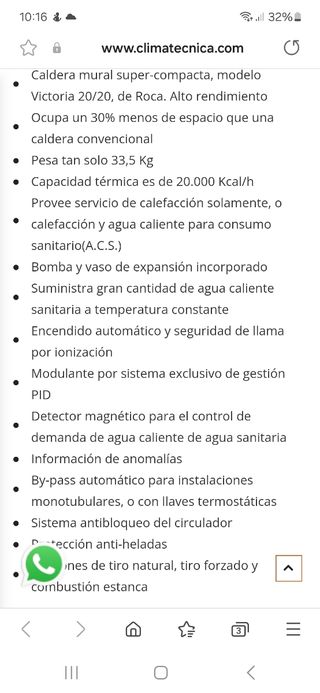 CALDERA ROCA VICTORIA 20/20