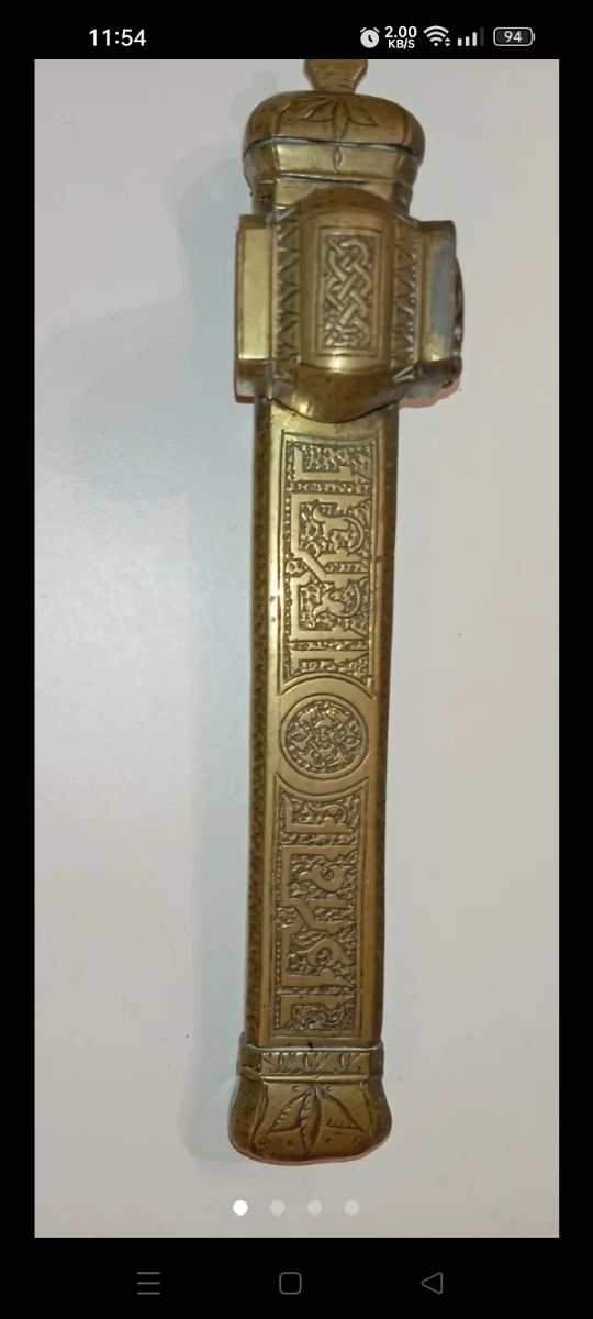 CALAMAIO DA SCRIVANIA DA VIAGGIO IN BRONZO ANTICO