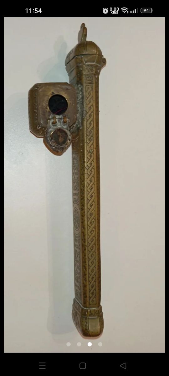 CALAMAIO DA SCRIVANIA DA VIAGGIO IN BRONZO ANTICO