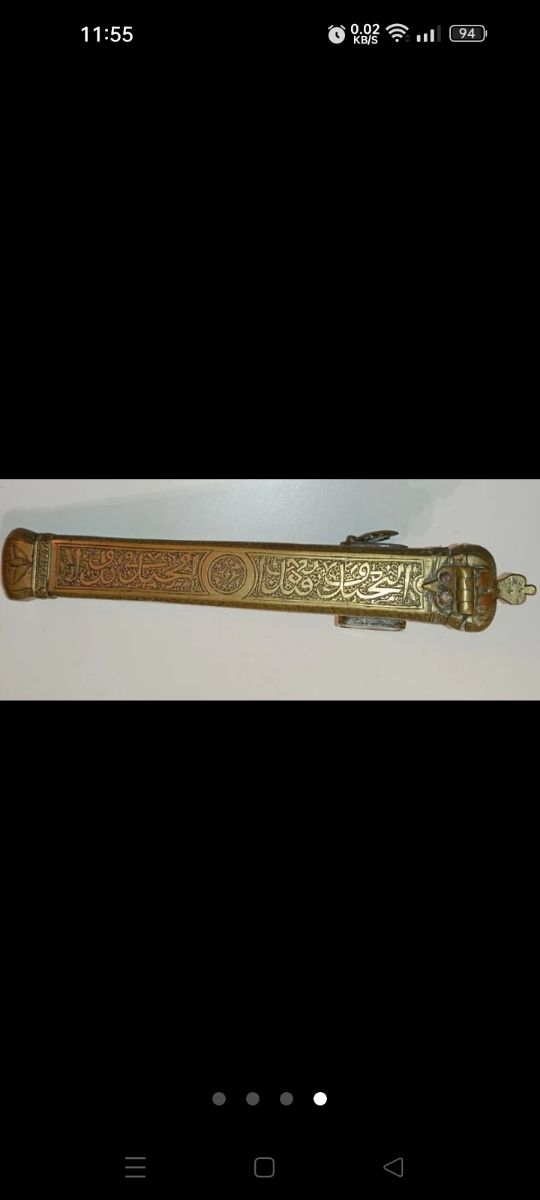 CALAMAIO DA SCRIVANIA DA VIAGGIO IN BRONZO ANTICO