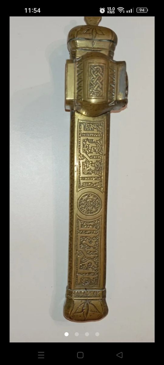 CALAMAIO DA SCRIVANIA DA VIAGGIO IN BRONZO ANTICO