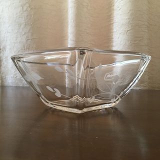 Ciotola di cristallo pesante decorazioni satinate
