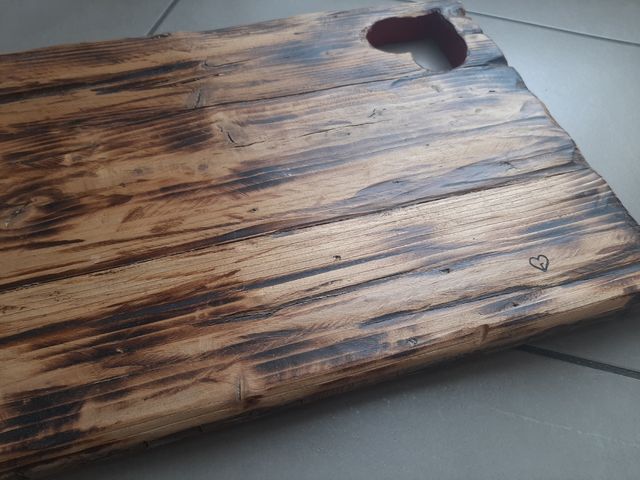 Vassoio legno bruciato