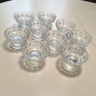 Set 9 coppette vintage vetro pesante