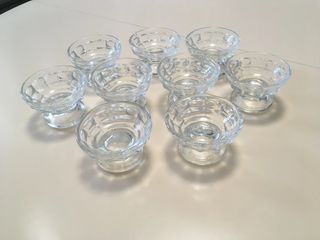 Set 9 coppette vintage vetro pesante