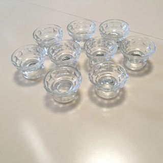 Set 9 coppette vintage vetro pesante