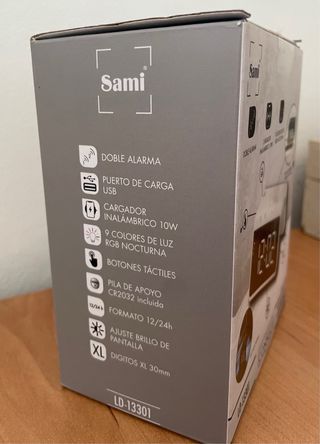 despertador led con cargador inalámbrico