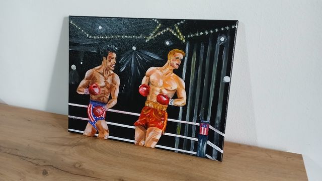 Quadro dipinto a mano,Rocky Ivan Drago