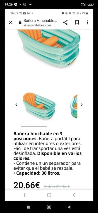 Bañera hinchable