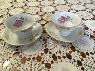 Coppia tazze da tè in porcellana, vintage anni '50